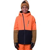 686 Hydra Insulated Jacket - Boys' Vibrant Orange Colorblock, S