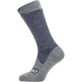 SealSkinz Waterproof All Weather Mid Length Sock Navy Blue/Grey Marl, L