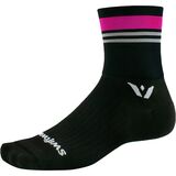 Swiftwick Aspire Four Stripe Sock Stripe Pink/Gray, L