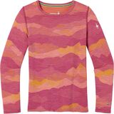 Smartwool Mid 250 Pattern Crew - Girls' Sunset Coral Mountain Scape, S