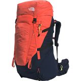 The North Face Terra 55L Backpack - Kids' Retro Orange/Summit Navy/LED Yellow, One Size