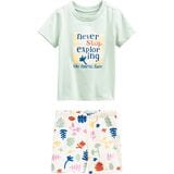 The North Face Cotton Summer Set - Toddlers' Vintage White Summer Stamps Print, 3T