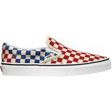 Vans Classic Slip-On Shoe (checkerboard) Red/Blue, Mens 9.5/Womens 11.0