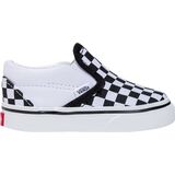 Vans Classic Slip-On Skate Shoe - Toddlers' (Checkerboard) Black/True White, 4.5