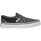 Vans Classic Slip-On Skate Shoe - Kids' (checkerboard) Black/Pewter, 13.0