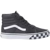 Vans Checkerboard Sk8-Hi Lace Skate Shoe - Kids' (Check Bumper) Asphalt/True White, 13.0