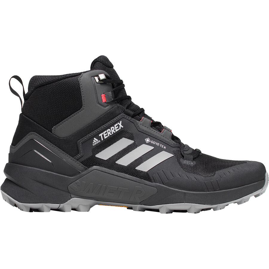 Adidas Terrex Swift R3 Mid GORE-TEX Hiking Shoes - Men's - Core Black Three / Solar Red - 8.5