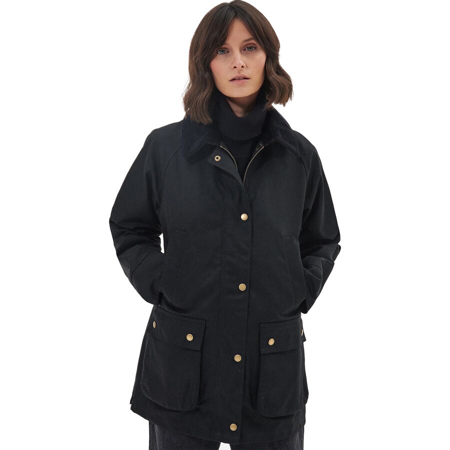 Women's BARBOUR Ladies Utility Waxed Jacket Wax Black Size US10 / UK14