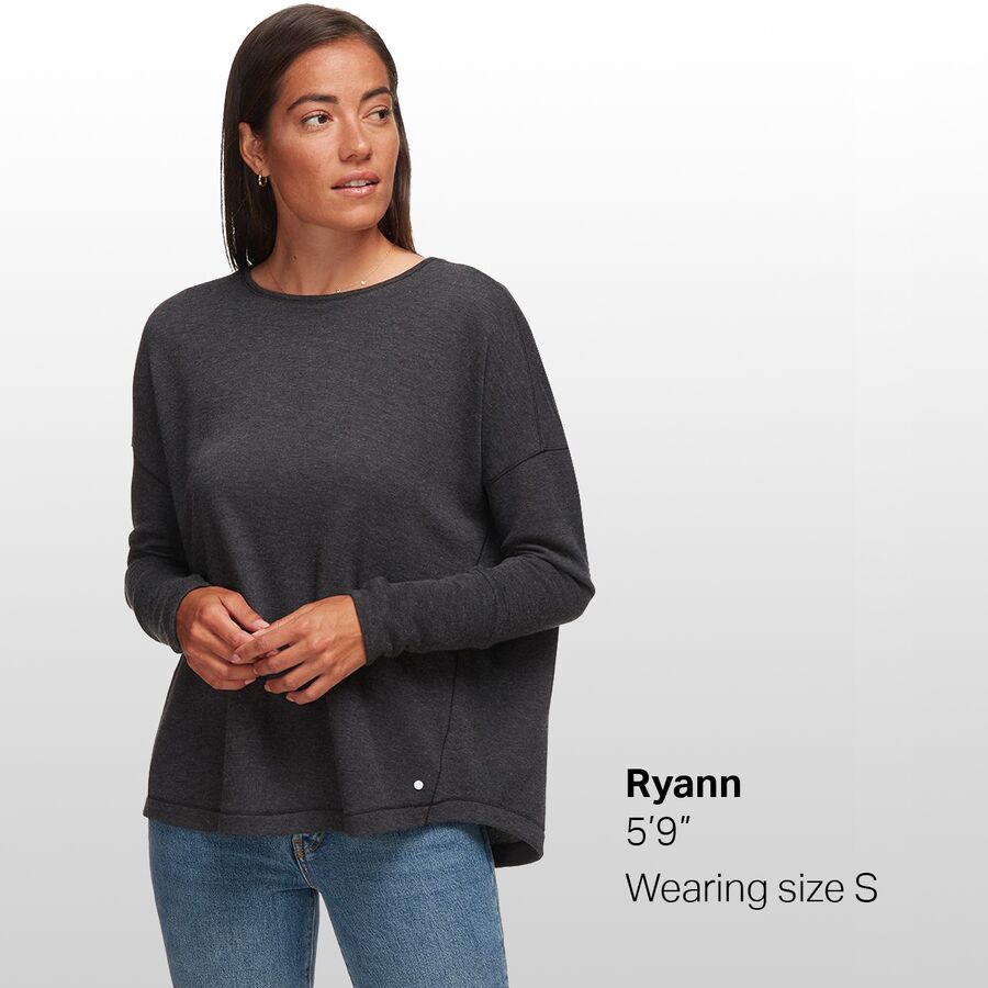 women's black thermal long sleeve top