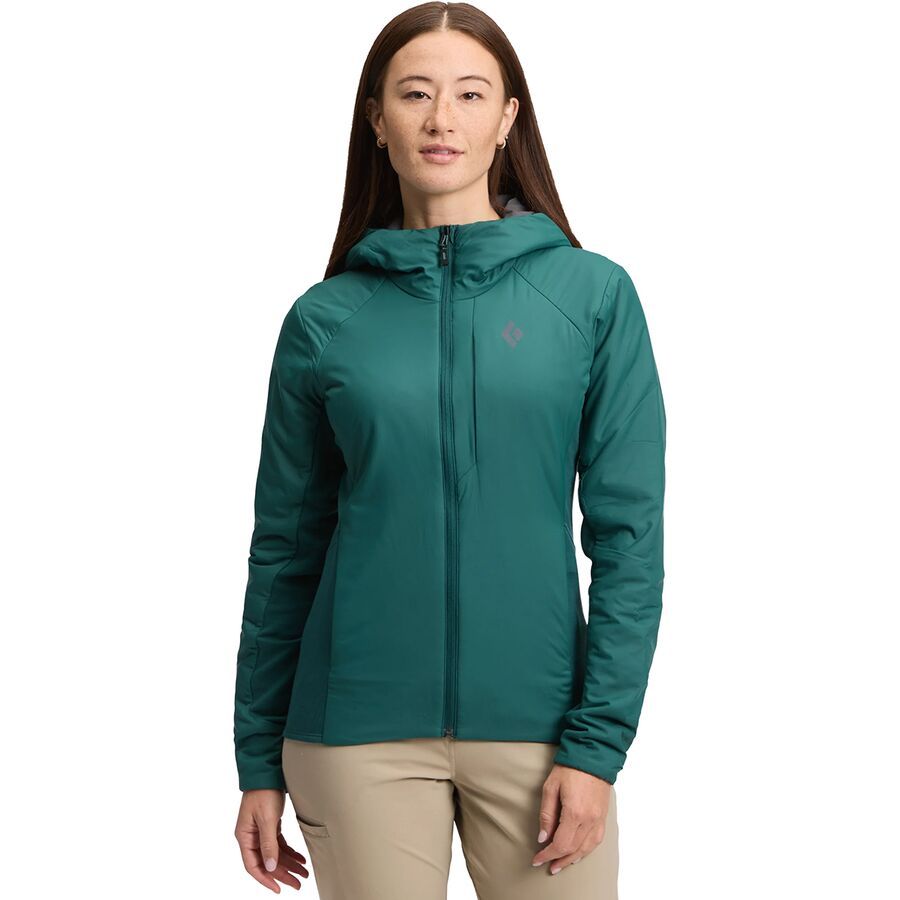 (取寄) ブラックダイヤモンド レディース ファースト ライト ハイブリット フーデット ジャケット - ウィメンズ  women First Light Hybrid Hooded Jacket - Women's Deep Woods Black Diamond First Light Hybrid Hooded Jacket - Women's - Clothing