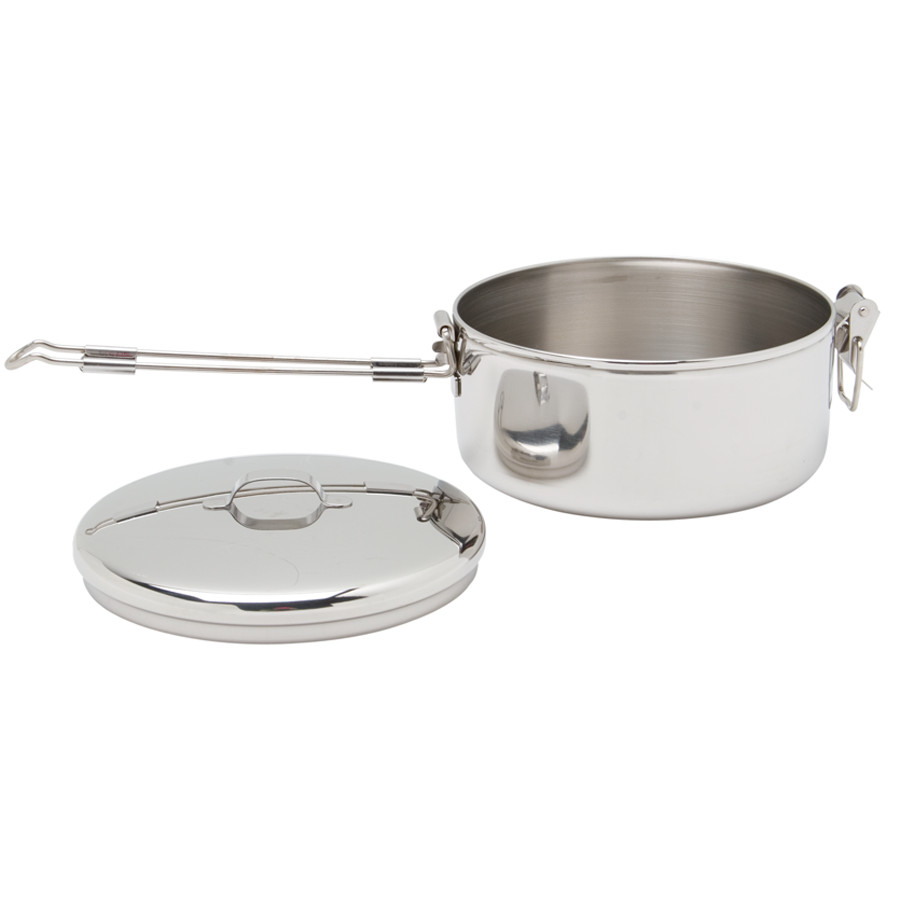 MSR Alpine Stowaway 1.1L Pot Stainless Steel Open Fire 1.1 Litre Cooking Pot