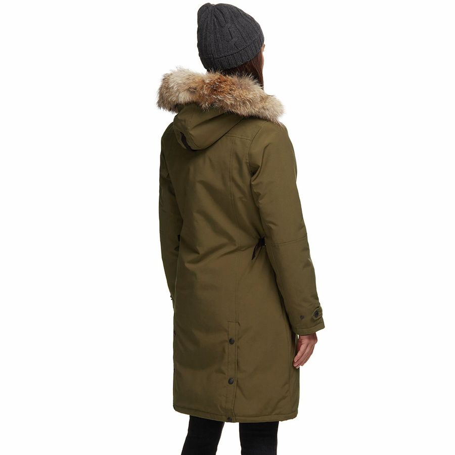 kensington slim fit down parka with genuine coyote fur trim