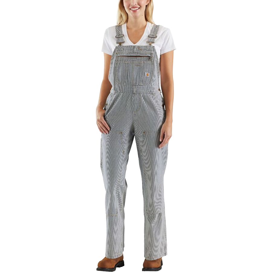 パンツ Carhartt Stripe Overalls Carhartt Rugged Flex Denim Railroad Stripe Bib Overall - Women's