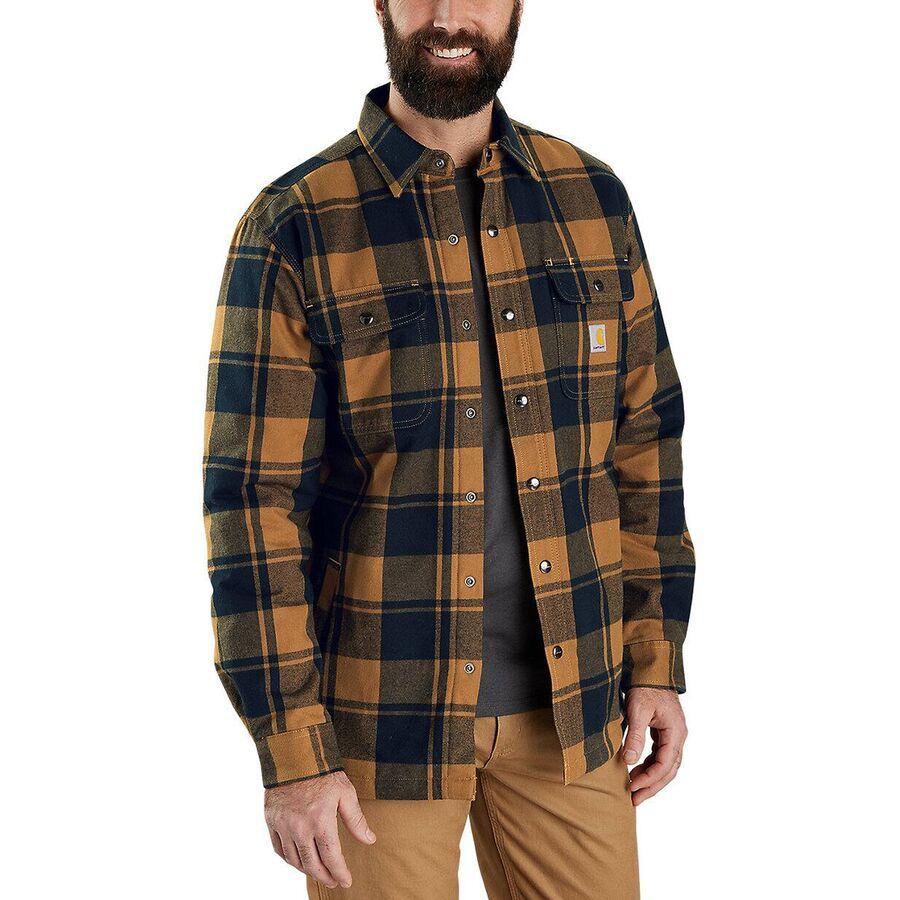 (取寄) カーハート メンズ リラックスド-フィット フィット フランネル シャルパラインド シャツ ジャケット - メンズ Carhartt men Relaxed Fit Flannel Sherpa-Lined Shirt Jacket - Men's Forestry Green Carhartt Relaxed Fit Flannel Sherpa-Lined Shirt Jacket - Men's