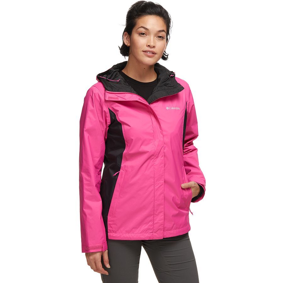 pink rain jacket