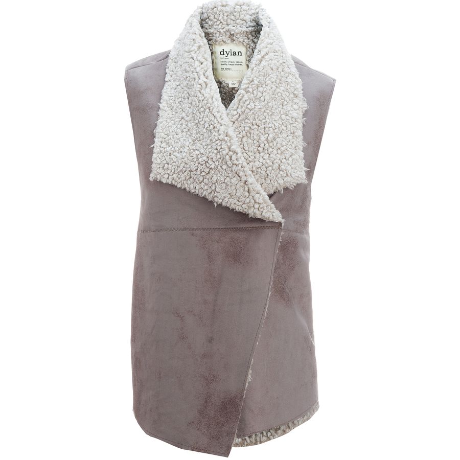 Dylan Frosty Tipped Shearling Snap Vest 
