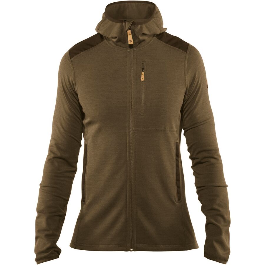 Fjallraven Keb Fleece Hoodie - Men's Laurel Green/Deep Forest Small