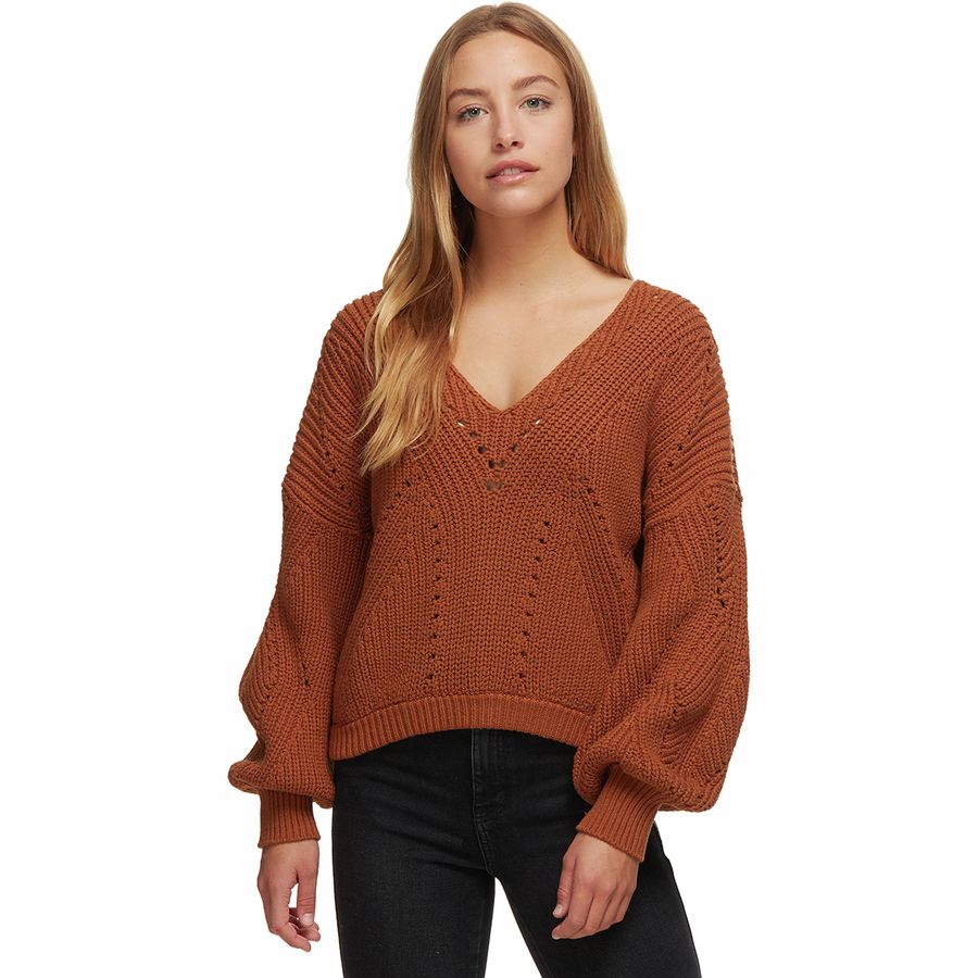 Free People All Day Long V-Neck Sweater 