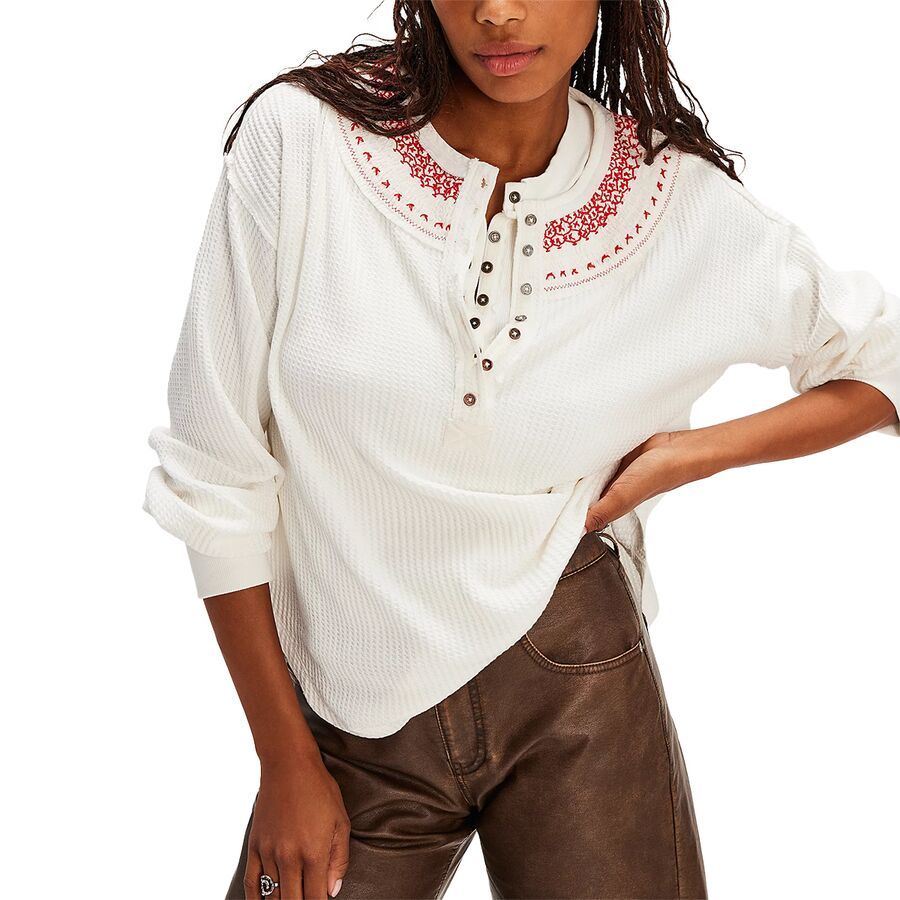 フリーピープル Free People ホリー Henley レディース シャツ トップス Ivory Combo Free People Holly Henley – Occasionally Yours