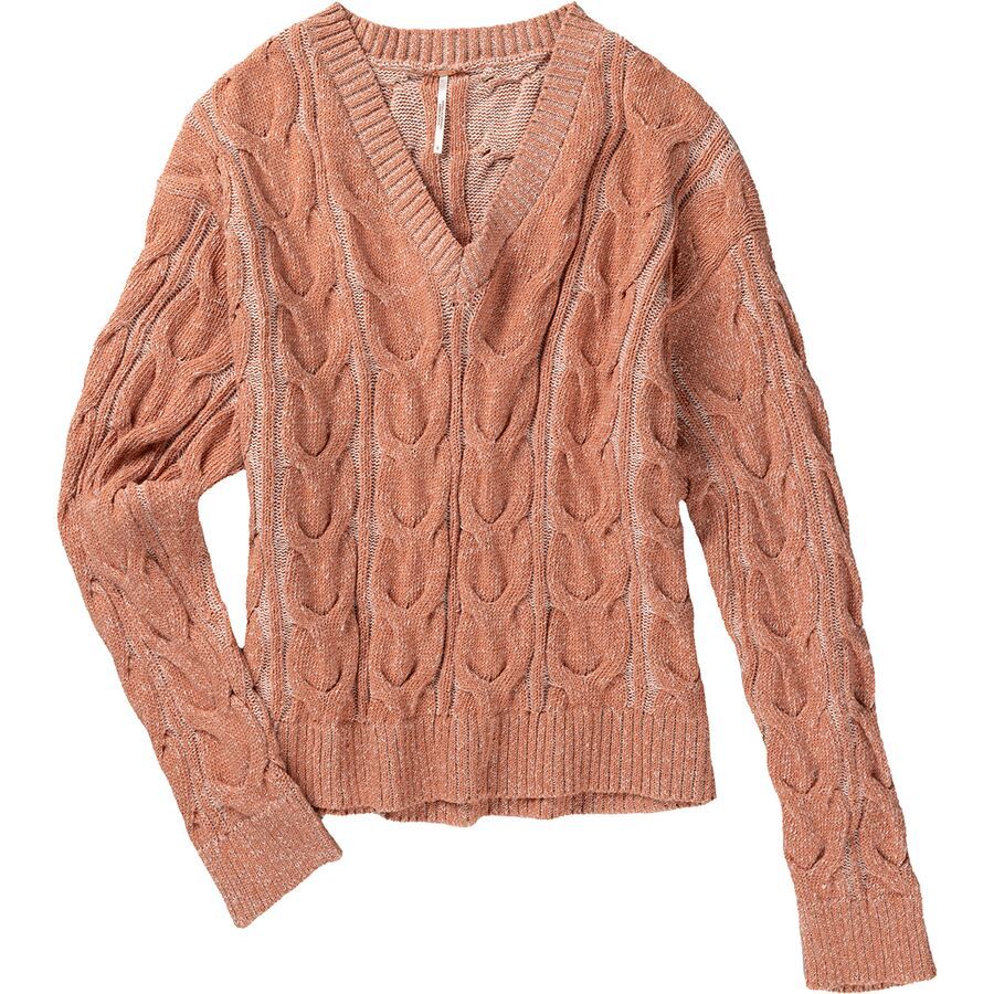 フリーピープル Free People Washed Cable V Neck レディース Sweaters Optic White OPTWHI.jpg