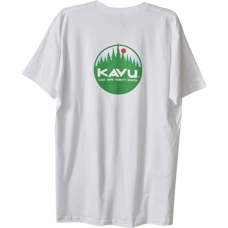 Kavu shirt The company first became famous for innovative Kavu hats, but now Kavu men's and women's shorts set the bar in summer, while Kavu fleece jackets rule the cooler months. But Kavu knows you can't spend every moment at a campsite (unfortunately). That's why you'll find a complete line of Kavu casual pants, shirts, and stylish Kavu bags.