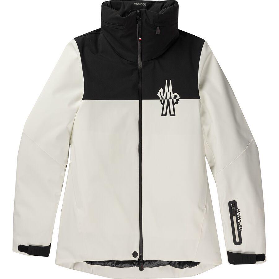 MONCLER ホワイト スキーウェア 女性用 White Laplance GORE-TEX Shearling-Trimmed Hooded Down Ski Jacket