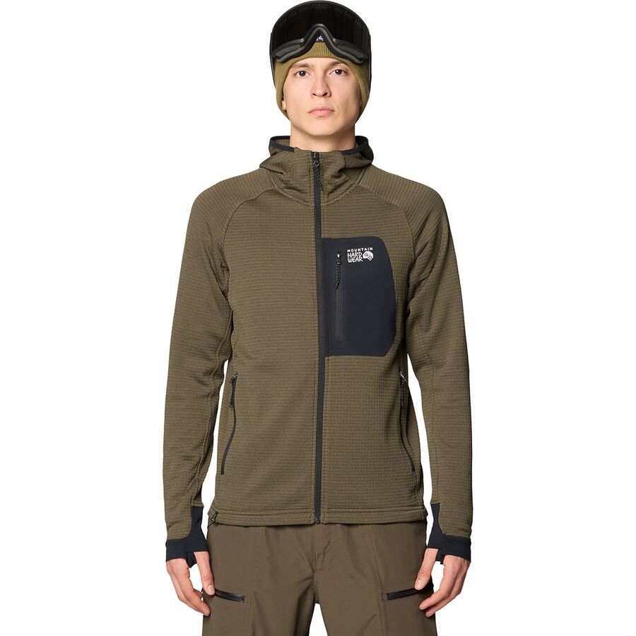 美品 Answer 4 Power Grid™ Full-Zip Hoodie Men's Polartec® Power Grid™ Full Zip Hoody | Mountain Hardwear