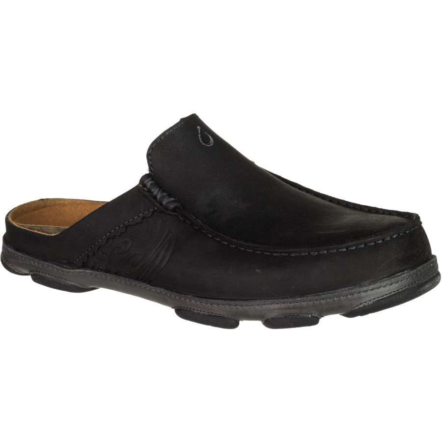 OluKai Kono Leather Mule Clogs Brown Slip On Comfort Shoes Men\'s Size 11 OluKai Kono Leather Mule Clogs Slip-On Loafers Moc Toe Black  main image 2