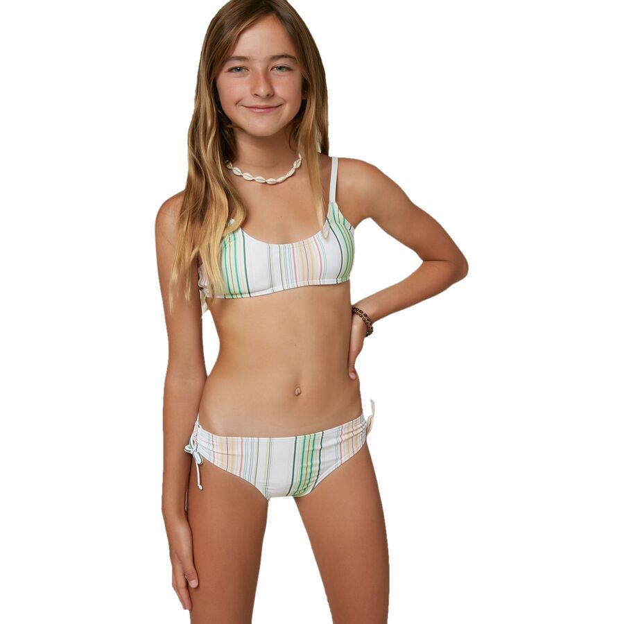 O'Neill Beach Stripe Scoop Bralette Swim Set - Girls' - Kids