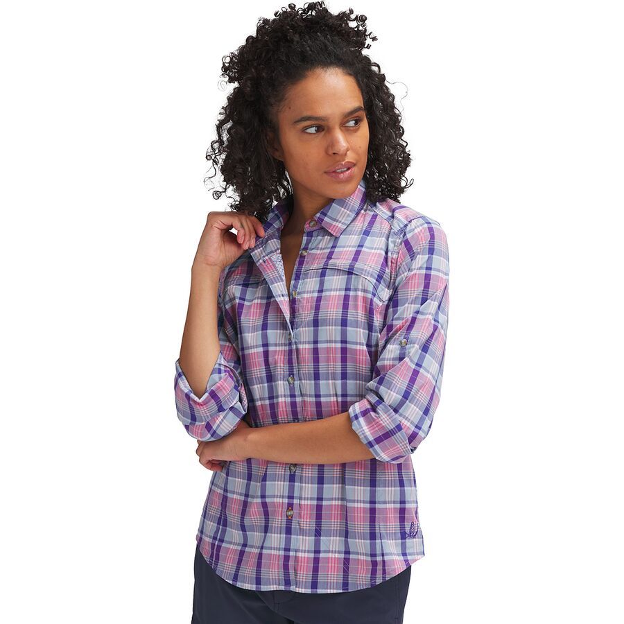 orange and white gingham shirt