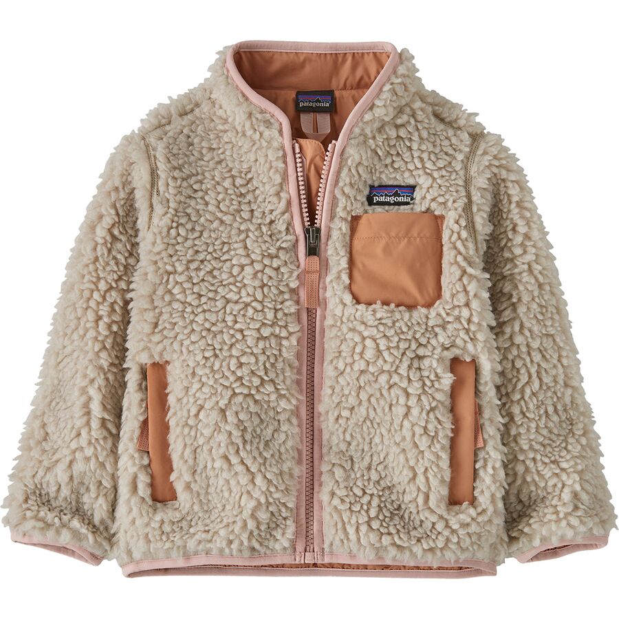 Patagonia Baby Retro X Fleece Jacket Natural w Mallow Pink 18M
