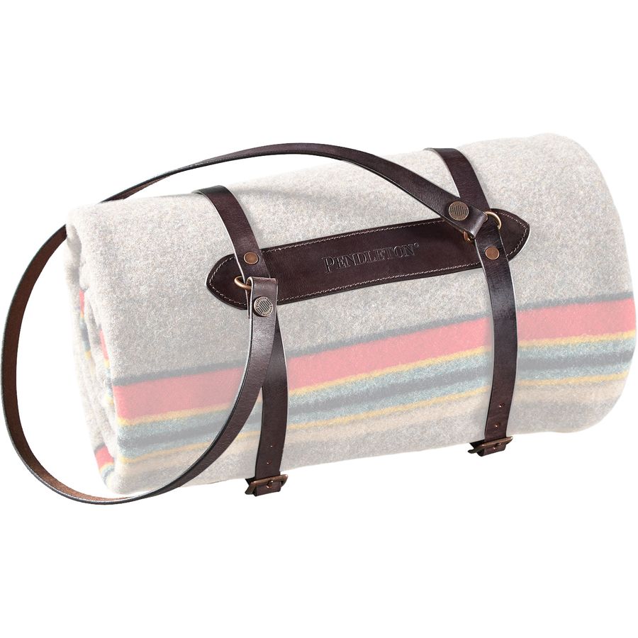 Pendleton blanket with shop leather strap