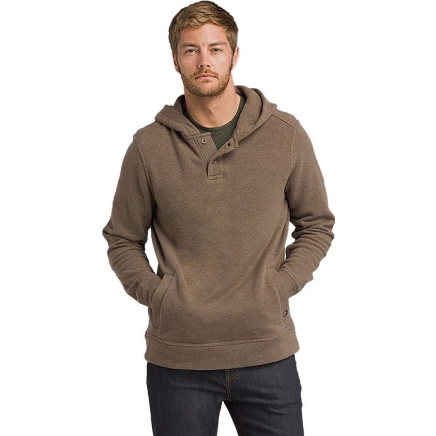 prana men's hooded henley sweater