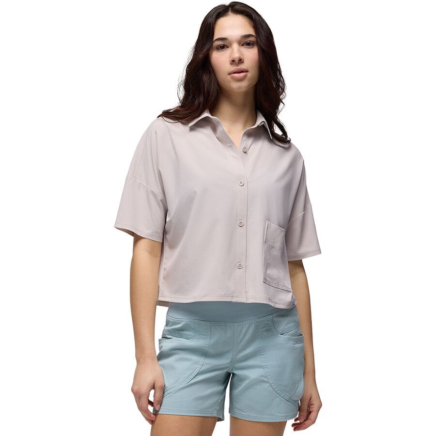 プラナ Prana Railay Oversized Button Down レディース シャツ トップス Almond Railay Oversized Button Down | Womens Shirts & Tops | prAna