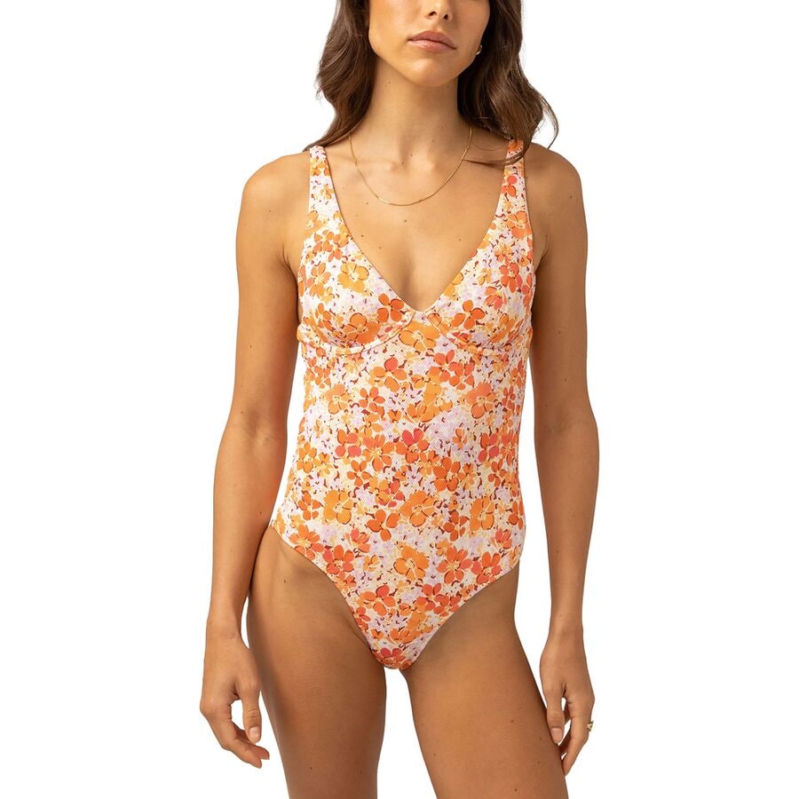 Yellow floral one piece swimsuit outlet