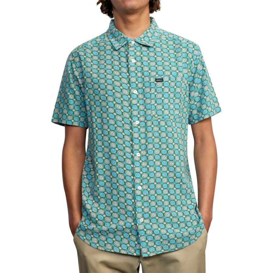 mens gauze button down shirt