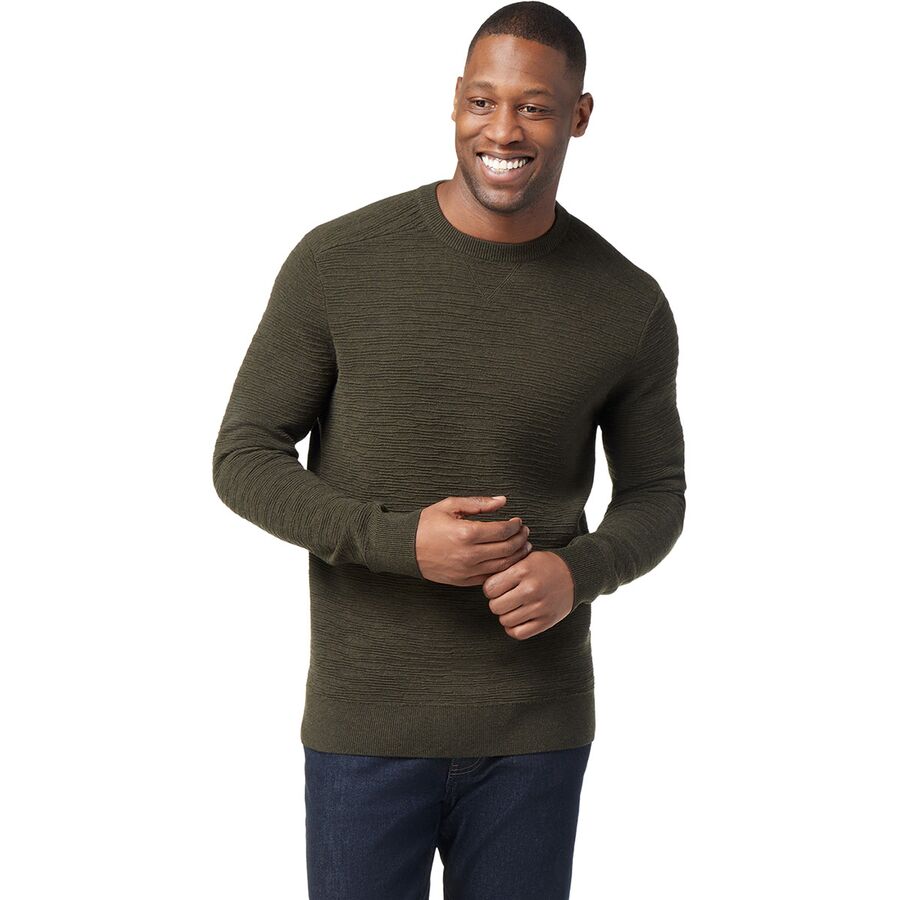 Bank Merino Wool Modern Fit Crew Neck Sweater, Olive Men's