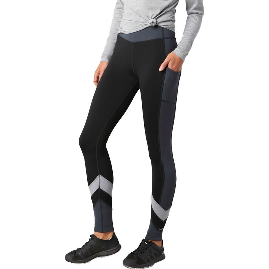 Nike Women's Full Length Power Fabric For Stretch Colorblocked Leggings S/Grey/Black  