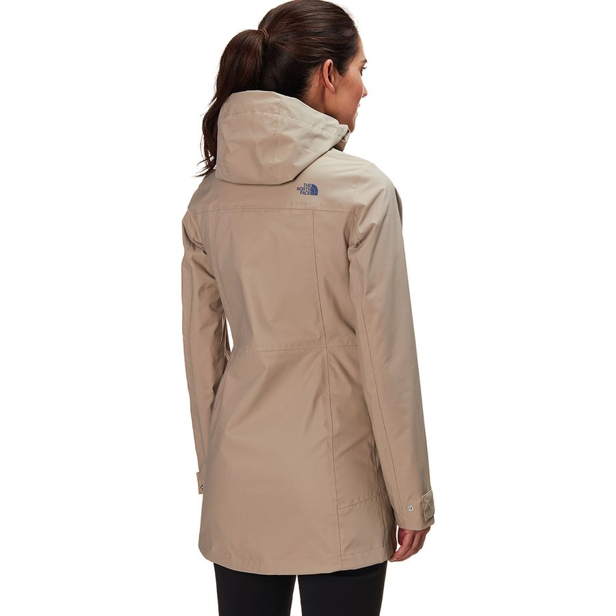 north face midi city trench