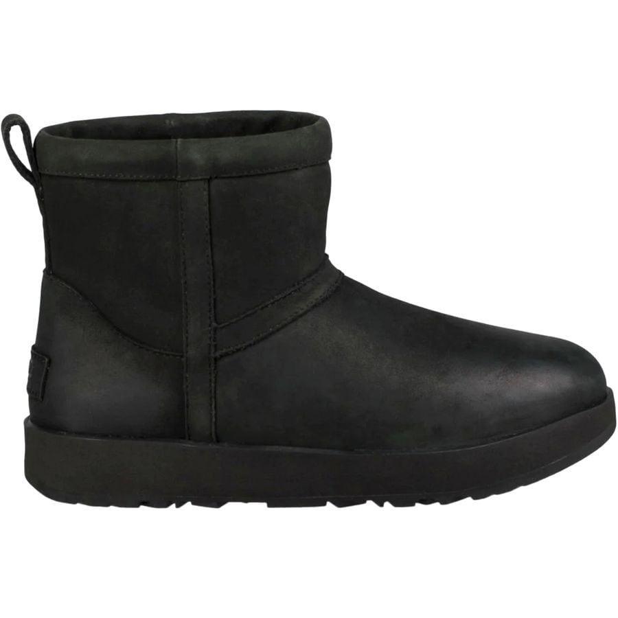 Ugg Classic Mini Leather Black Women's Boots and Ankle boots : Snowleader