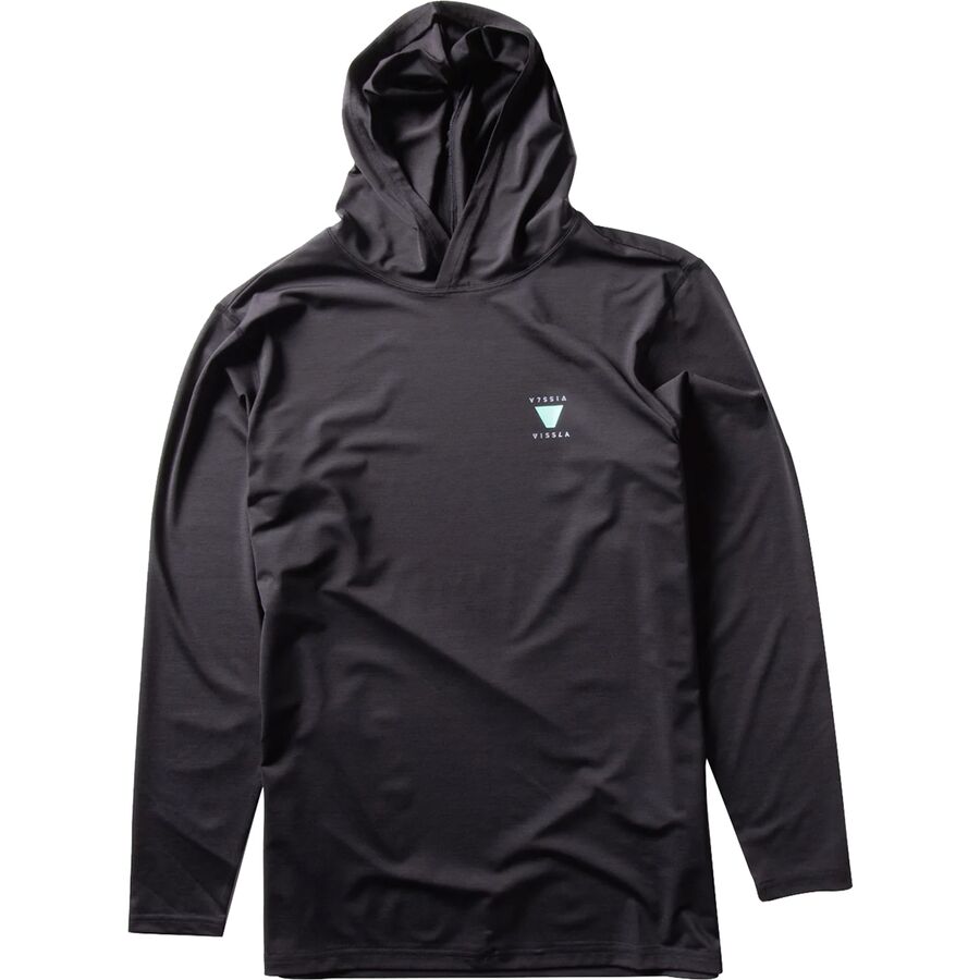 Vissla Twisted Eco Hooded Long Sleeve Shirt Men s Black Heather 3 M
