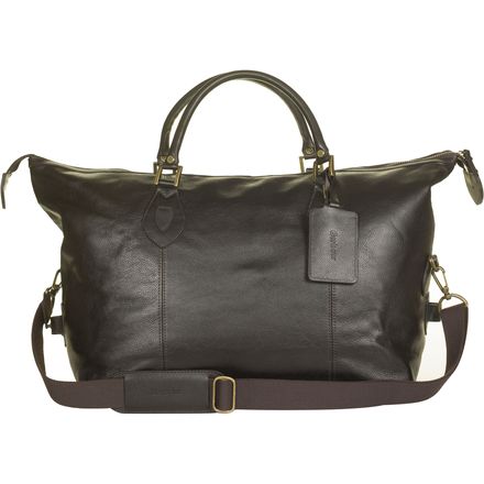 Barbour leather weekend shop bag