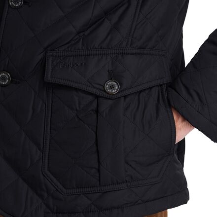 barbour lutz quilted jacket black