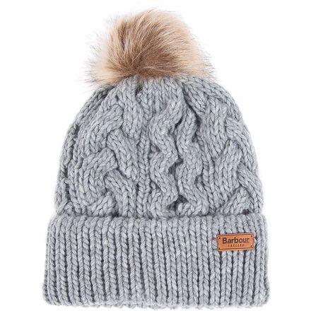 Barbour Hat Beanie Penshaw Cable-Knit Charcoal Faux Fur Pom Cottagecore Outdoor 131024-charcoal.jpg?v=  main image 4