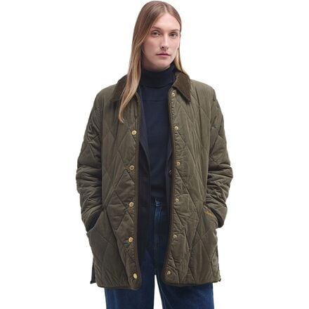 Barbour quilted jacket with cord collar womens clearance