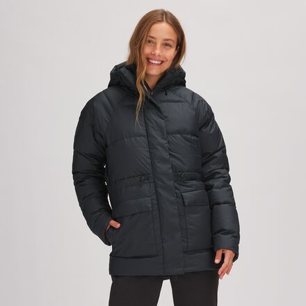 Black hooded sales down jacket women's