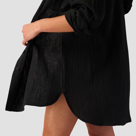 Backcountry Long Cotton Gauze Long-Sleeve Button-Down - Women's Black, S