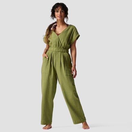 Women's V-Neck Sleeveless Jumpsuit - Wide Leg Loose Fit Casual Romper With Pockets For Summer