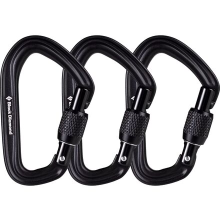 3 Pack Black Diamond HotForge Screwgate Carabiner