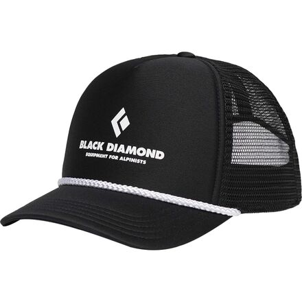Black Diamond Equipment Flat Bill Trucker Hat, in Black/Black